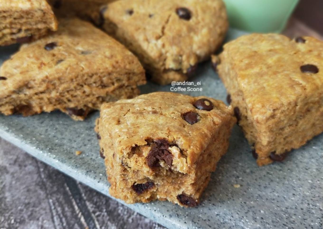 Coffee Chocolate Scones (No Butter and Egg)