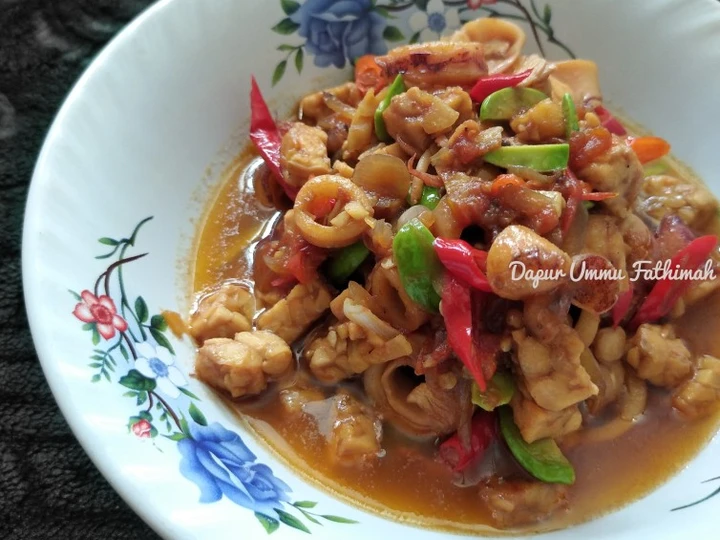 Cara Gampang Membikin Resep  Tumis Cumi Asin, Tempe &amp;amp; Petai yang Sempurna, Lezat