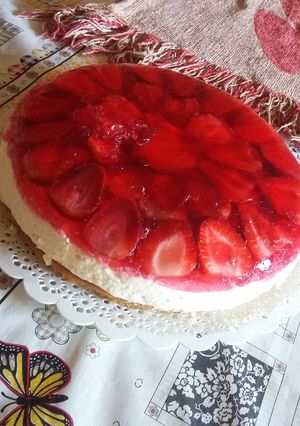 Una foto de Cheesecake de frutilla