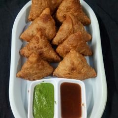Aloo matar samosa A picture of Aloo matar samosa.