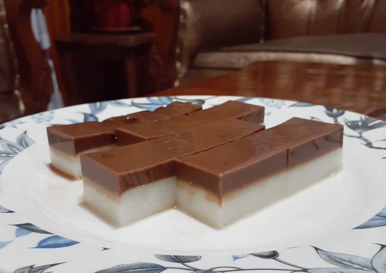 Cara Gampang Membuat 39. Puding Susu Lapis Milo Nutrijel ala Reg’s Dish 🍽 Anti Gagal