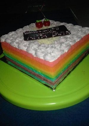 Foto resep Rainbow cake ekonomis