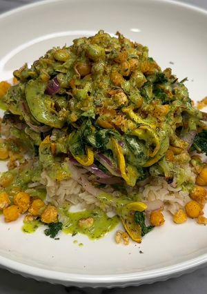 A picture of Squash & Kale Warm Salad.