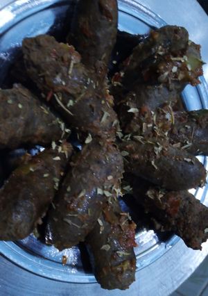 صورة لوصفة سجق بزيت الزيتون والزعتر