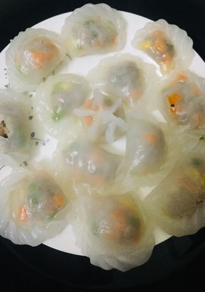 Hình của món Há cảo thịt hấp.