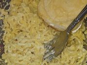 A picture of creamy instant noodles