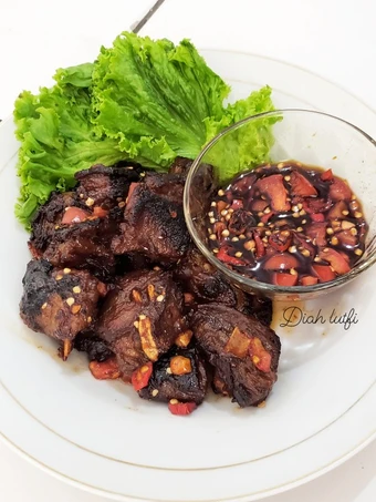 Cara Mudah Membuat Resep Iga panggang teflon sambal kecap yang Enak Banget