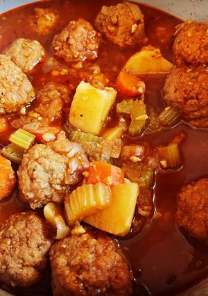 A picture of Instant Pot Meatball Stew.
