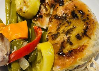Easiest Way to Cook Yummy Tarragon Chicken Thighs with Veggies 