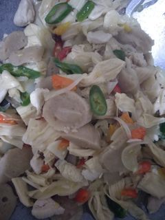 Foto resep Tumis kembang tabu, bakso, ayam