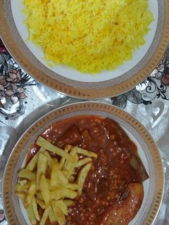 عکسی از دستور قیمه بادمجون
