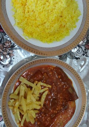 عکسی از دستور قیمه بادمجون
