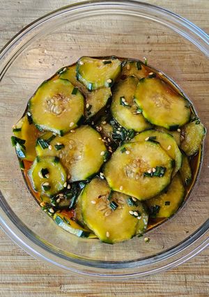 A picture of Lee's Asian Cucumber Salad.