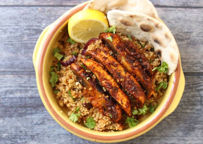 Mushroom harissa couscous