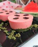 Mini cheesecakes saludables de sandía y té matcha