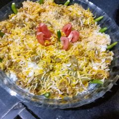 A picture of Qeema biryani.
