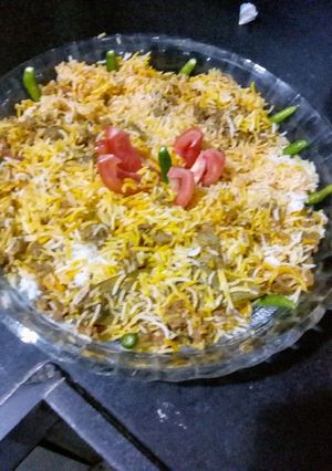 A picture of Qeema biryani.