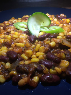 Vegán chilis bab recept fotója