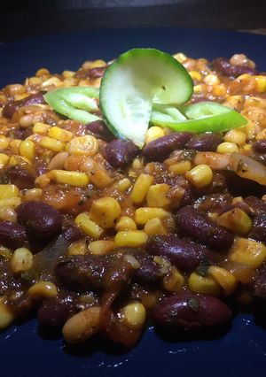 Vegán chilis bab recept fotója