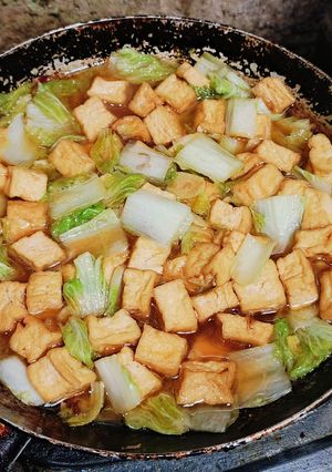 Foto resep Tumis sawi dan tahu putih
