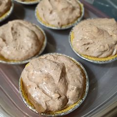 A picture of Low Sugar Mini Chocolate Pudding Mousse Pies.