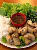 Hanoi crips parcels with vermicelli salad (Cha Gio)