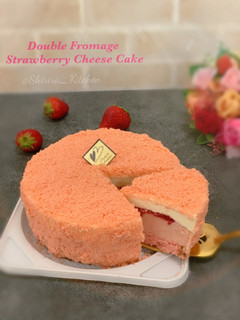 Foto resep Double Fromage strawberry Cheese cake