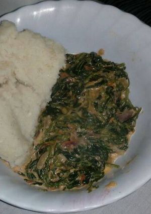 A picture of Managu served with ugali.