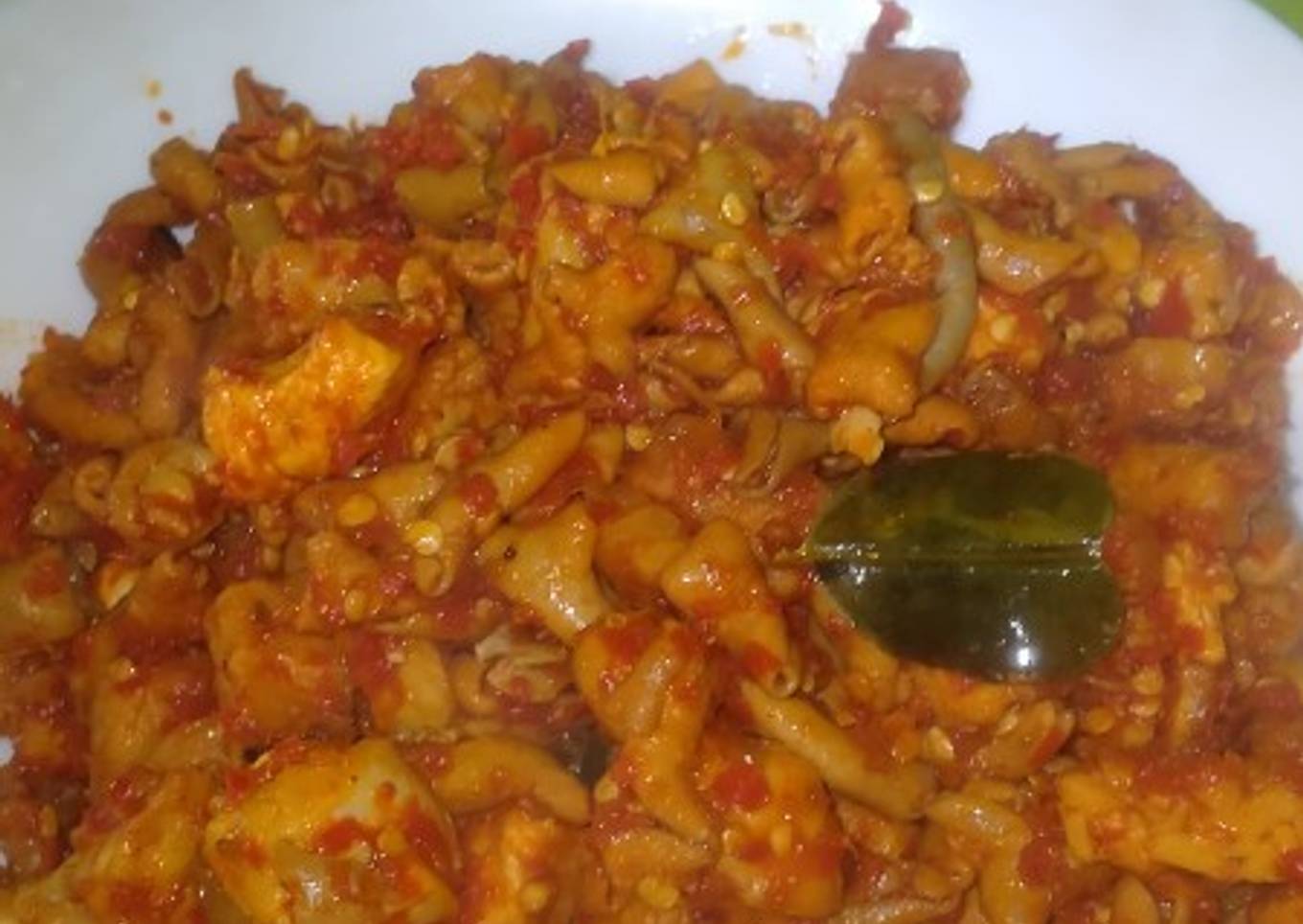 Sambal balado usus ayam +tempe