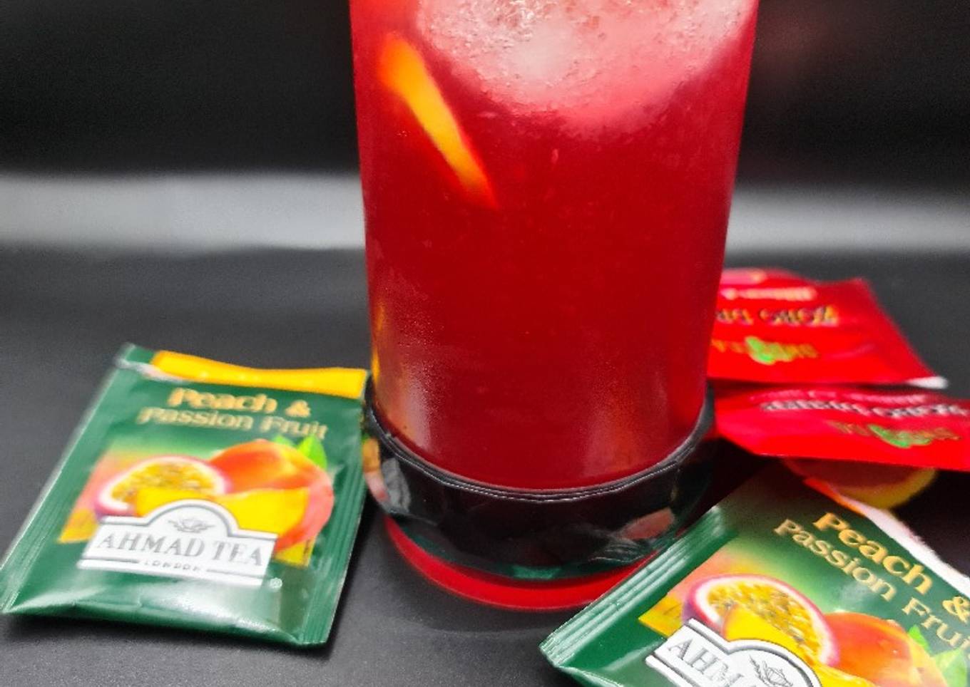 Hibiscus,mint,peach &passion fruit ice tea