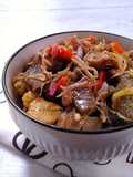 Oseng Pedas Daging dan Jeroan Kambing