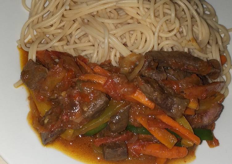 Recipe of Speedy Spaghetti and liver sauce