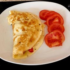 A picture of My Sausage Omelette Sandwich 🥰#Lunch.