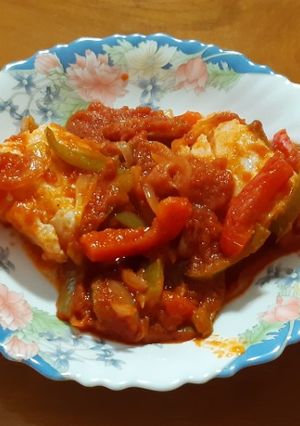 Una foto de Ventresca de bacalao con tomate