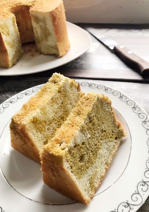 Foto resep Matcha Marble Chiffon Cake