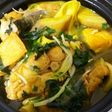 Cá lăng om măng, chuối, đậu