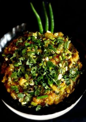 A picture of Green Baingan Bharta.