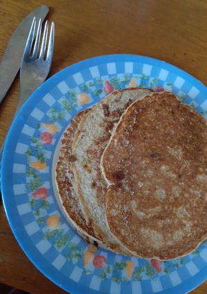 Una foto de Panqueques de banana y avena
