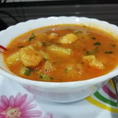 A picture of Raseele Potato and fox nut curry.