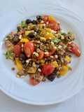 Lenticchie con verdure e pomodorini confit