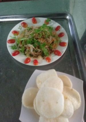 Hình của món Gỏi bò bóp thấu tan nát HÀ HÀ.