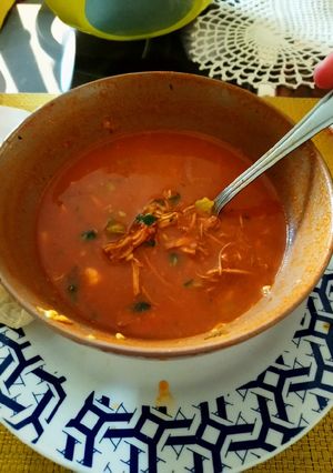 Una foto de Caldo tlalpeño