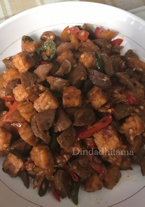 Foto resep Oseng Tempe dan Bakso pedas manis