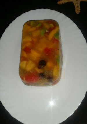 A picture of Water Melon Jello Fruit Salad #AuthorMarathon.