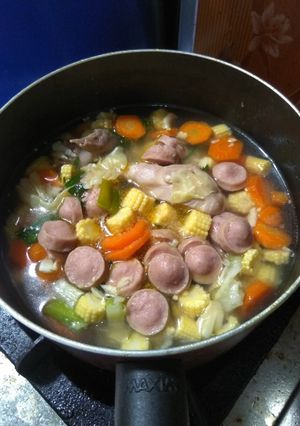 Foto resep Sop Ayam Sosis Sapi Sayuran