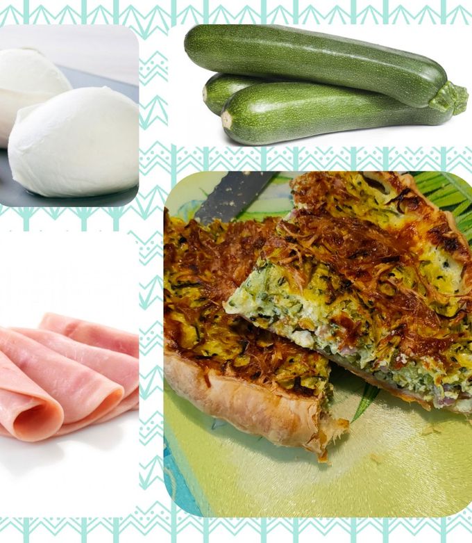 Une photo de Quiche courgettes mozza
