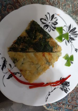 عکسی از دستور کوکو سیب زمینی و اسفناج 🥘