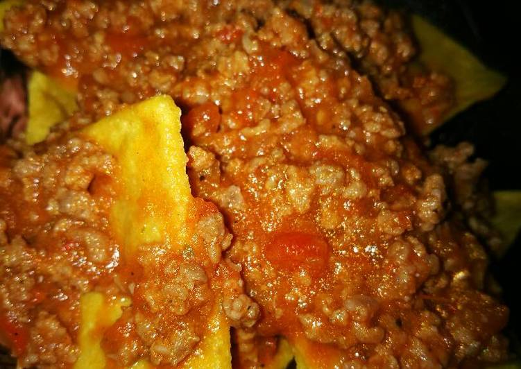 Carne para nachos con queso