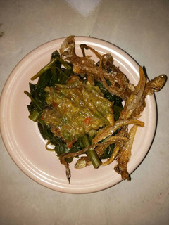Foto resep Plecing kangkung sambel ikan asin