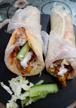 A picture of Special zinger shawarma 💝💝.